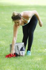 KATIE WAISSEL Working Out in a Central London Park 07/22/2016