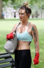 KATIE WAISSEL Working Out in a Central London Park 07/22/2016