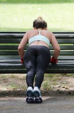 KATIE WAISSEL Working Out in a Central London Park 07/22/2016
