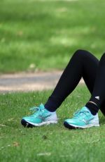 KATIE WAISSEL Working Out in a Central London Park 07/22/2016