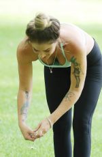 KATIE WAISSEL Working Out in a Central London Park 07/22/2016