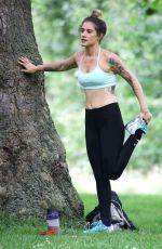 KATIE WAISSEL Working Out in a Central London Park 07/22/2016