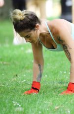 KATIE WAISSEL Working Out in a Central London Park 07/22/2016