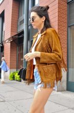KENDALL JENNER in Denim Shorts Out in New York 07/10/2016