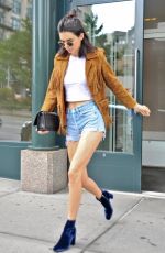 KENDALL JENNER in Denim Shorts Out in New York 07/10/2016