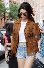 KENDALL JENNER in Denim Shorts Out in New York 07/10/2016