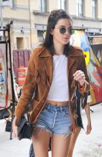 KENDALL JENNER in Denim Shorts Out in New York 07/10/2016