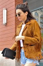 KENDALL JENNER in Denim Shorts Out in New York 07/10/2016