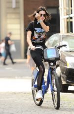 KENDALL JENNER Riding a Bike Out in New York 07/24/2016