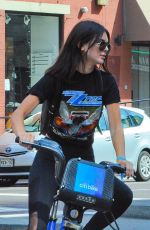 KENDALL JENNER Riding a Bike Out in New York 07/24/2016