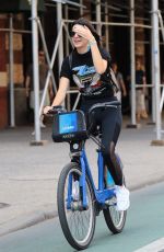 KENDALL JENNER Riding a Bike Out in New York 07/24/2016