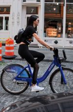 KENDALL JENNER Riding a Bike Out in New York 07/24/2016
