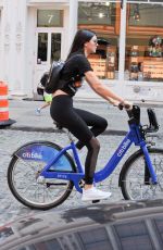 KENDALL JENNER Riding a Bike Out in New York 07/24/2016