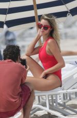 KENNEDY BARNES in Swimsuit on the Set of a Photoshoot at a Beach in Miami 07/20/2016