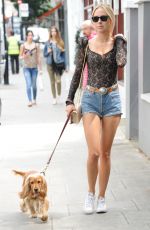 KIMBERLEY GARNER Walks Her Dog Out in London 07/22/2016