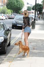 KIMBERLEY GARNER Walks Her Dog Out in London 07/22/2016