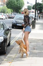 KIMBERLEY GARNER Walks Her Dog Out in London 07/22/2016