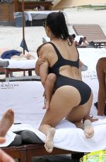 KOURTNEY KARDASHIAN in Swimsuit at a Beach in Miami 07/02/2016