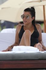 KOURTNEY KARDASHIAN in Swimsuit at a Beach in Miami 07/02/2016