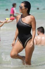 KOURTNEY KARDASHIAN in Swimsuit at a Beach in Miami 07/04/2016