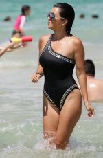 KOURTNEY KARDASHIAN in Swimsuit at a Beach in Miami 07/04/2016