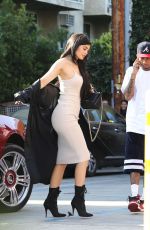 KYLIE JENNER Arrives at Nobu Restaurant in West Hollywood