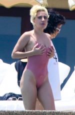 LADY GAGA in Swimsuit at Pedregal Resort in Mexico 07/16/2016