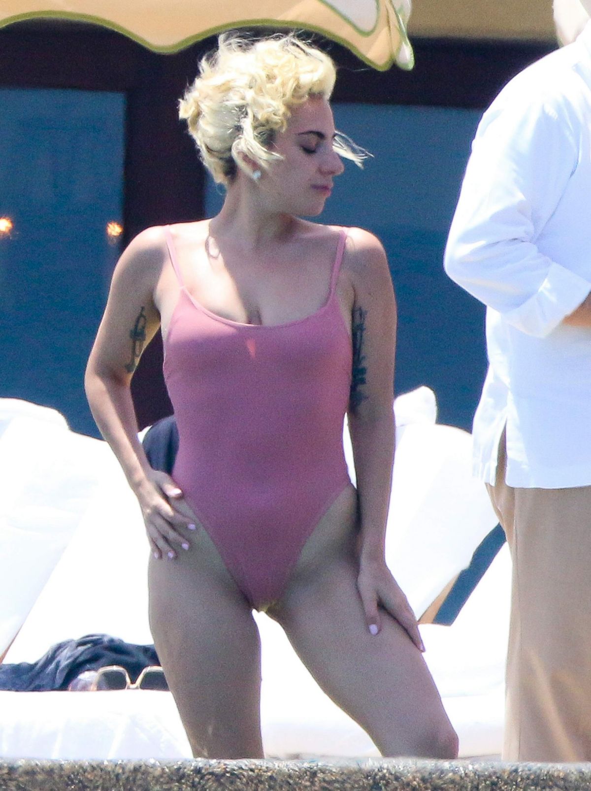 LADY GAGA in Swimsuit at Pedregal Resort in Mexico 07/16/2016.