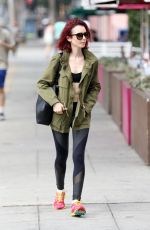 LILY COLLINS in Tank Top Leaves a Gym in West Hollywood 07/08/2016