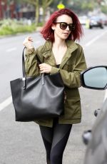 LILY COLLINS in Tank Top Leaves a Gym in West Hollywood 07/08/2016
