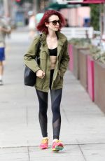 LILY COLLINS in Tank Top Leaves a Gym in West Hollywood 07/08/2016