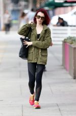 LILY COLLINS in Tank Top Leaves a Gym in West Hollywood 07/08/2016