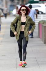 LILY COLLINS in Tank Top Leaves a Gym in West Hollywood 07/08/2016