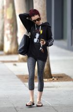 LILY COLLINS Leaves a Pilates Class in Los Anfeles 07/05/2016