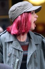 LILY COLLINS on the Set of 