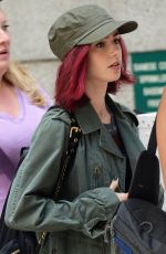 LILY COLLINS on the Set of 