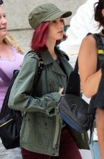 LILY COLLINS on the Set of 