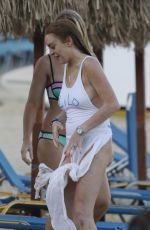 LINDSAY LOHAN and Egor Tarabasov at a Beach in Mykonos 07/03/2016