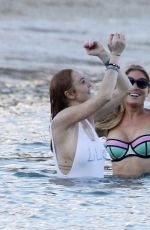 LINDSAY LOHAN and Egor Tarabasov at a Beach in Mykonos 07/03/2016