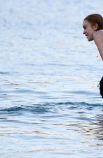 LINDSAY LOHAN and Egor Tarabasov at a Beach in Mykonos 07/03/2016