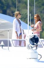 LINDSAY LOHAN in Bikini at a Yacht in Sardinia 07/27/2016