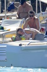 LINDSAY LOHAN in Bikini at a Yacht in Sardinia 07/27/2016