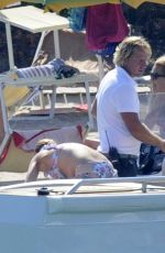 LINDSAY LOHAN in Bikini at a Yacht in Sardinia 07/27/2016