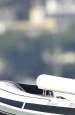 LINDSAY LOHAN in Swimsuit at a Boat in Sardinia 07/28/2016