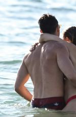 LINDSAY LOHAN in Swimsuit with Some Frinds at a Beach in Mykonos 07/04/2016