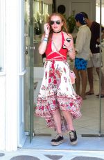 LINDSAY LOHAN Out and About in Mykonos 07/05/2016