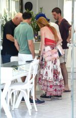 LINDSAY LOHAN Out and About in Mykonos 07/05/2016