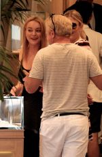 LINDSAY LOHAN Shopping at Fine Swiss Jewellers Chopard in Porto Cervo 07/29/2016