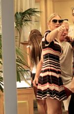 LINDSAY LOHAN Shopping at Fine Swiss Jewellers Chopard in Porto Cervo 07/29/2016