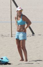 LINDSEY VONN Working Out on the Beach in Santa Monica 07/15/2016